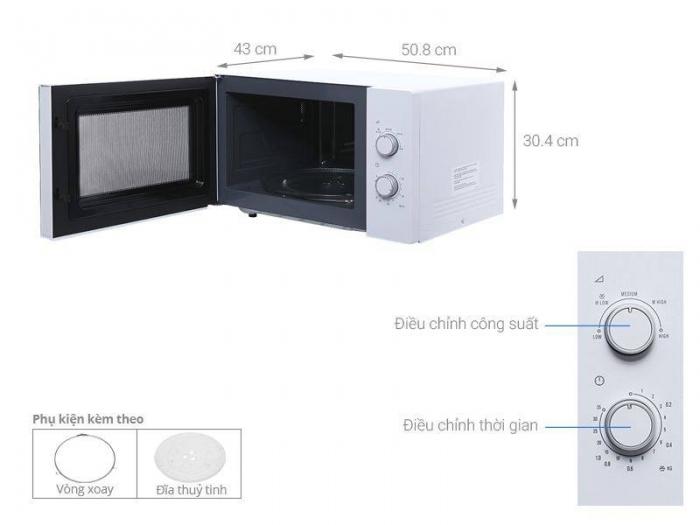 7Kích thước lò vi sóng Electrolux 25 lít