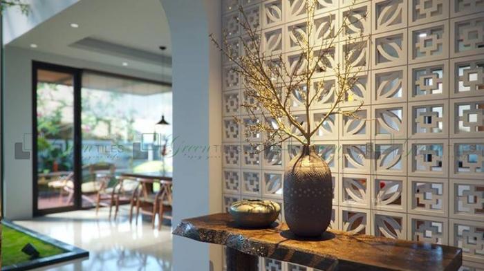 Vách ngăn bằng gạch bông tạo ra sự độc đáo