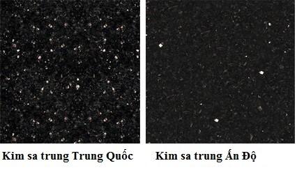 Đá kim sa có màu đen và họa tiết như những hạt đậu to nhỏ khác nhau