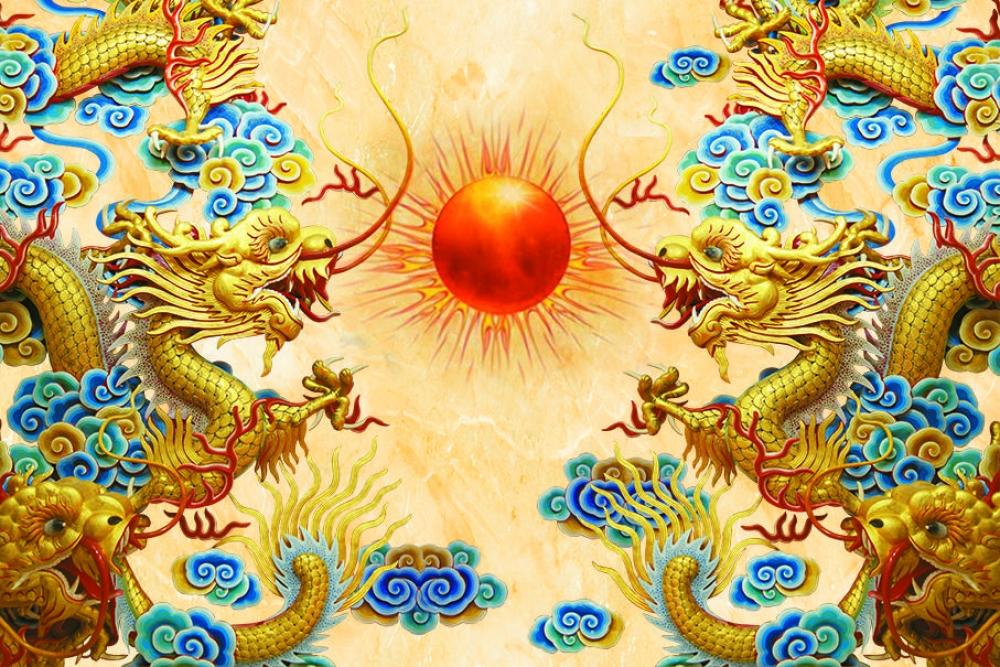 Bức tranh rồng này có màu sắc khá hài hòa