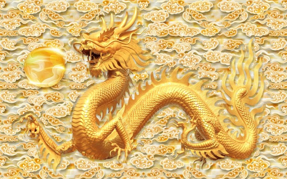 Con rồng trong bức tranh rồng 3D này cũng rất oai phong