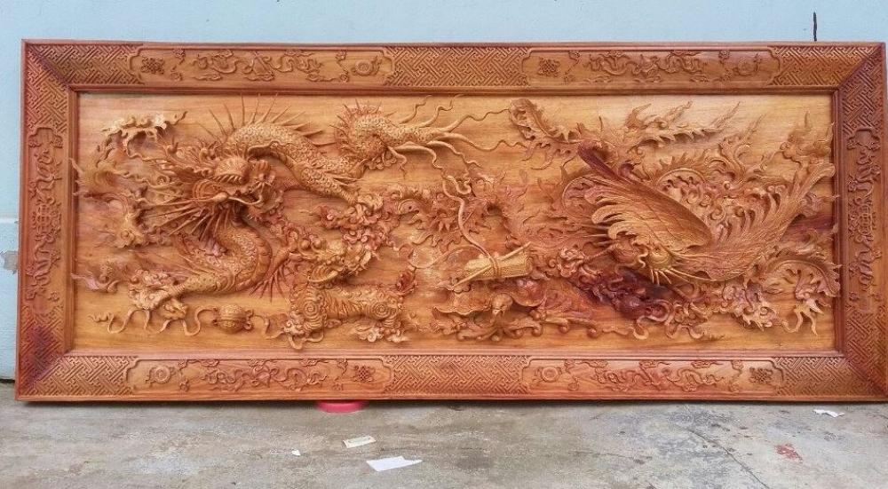 Bộ tranh gỗ Tứ linh thể hiện được sự tôn nghiêm và trang trọng
