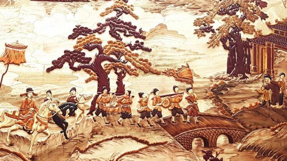 Tranh gỗ ghép có nhiều màu vì được ghép từ nhiều loại gỗ khác nhau