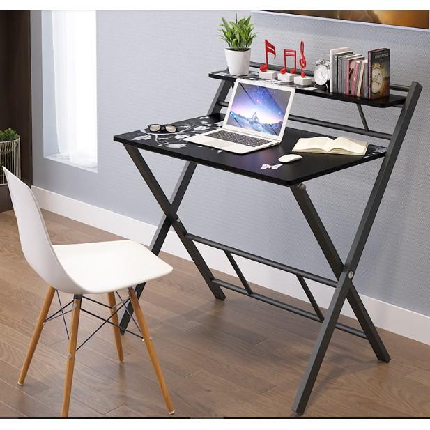 Bàn làm việc thông minh xếp gọn màu đen bắt mắt